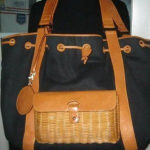 ❤️CLEVER CARRIAGE XL Carry On Luggage Travel Bag Wicker Basket Front +HANGTAG